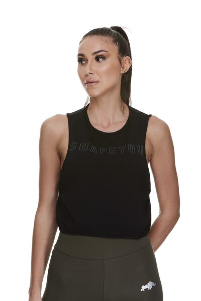 ShapeYou قميص بدون أكمام رياضي للياقة البدنية مطبوع عليه صورة ثلاثية الأبعاد ...