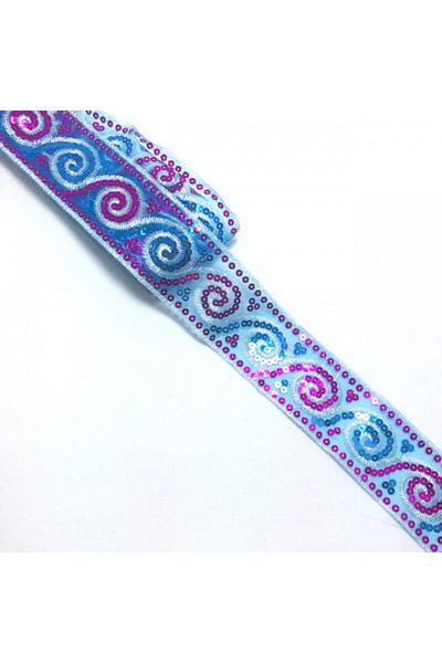 Turgut Brode Sequin Processing Strip Blue