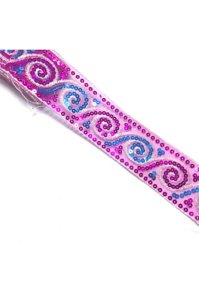 Turgut Brode Sequin Embroidery Stripe Blue Purple