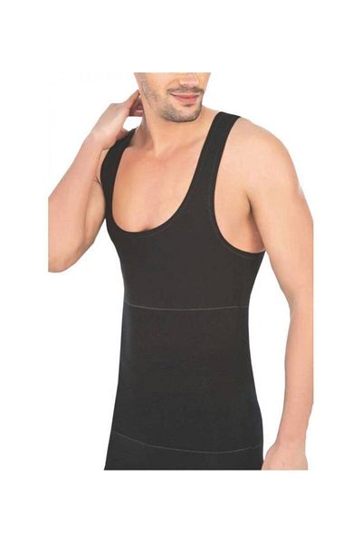 imer Men's Black Corset Undershirt