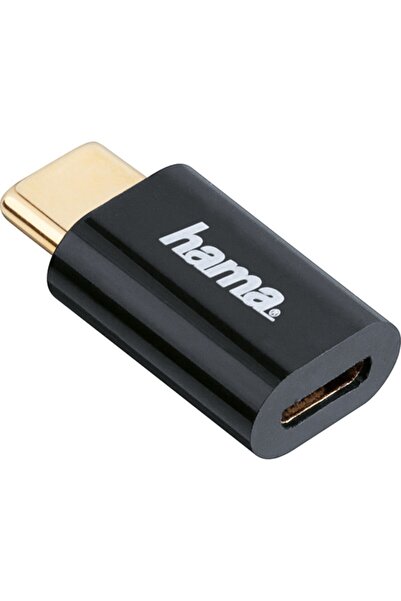 Yıldızan Adaptör, Micro USB Soket- USB -C Fiş, Siyah 1153473