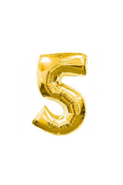 PiCare Foil Balloon Number 5 Gold 16 Inc(40cm) Pk:1 Ar1596a5