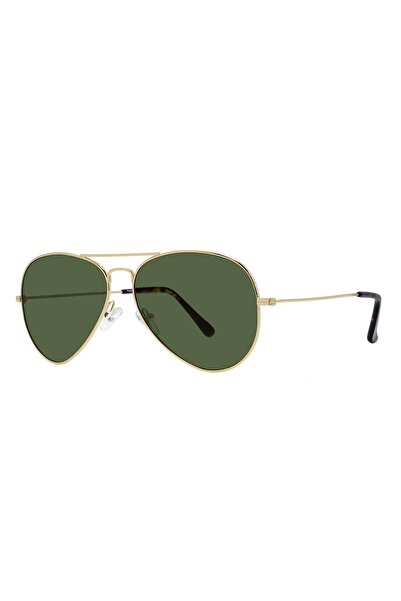 VOGS Polarize Pilot Güneş Gözlüğü Raptor 105 Large Altın Gözlük Yeşil Cam