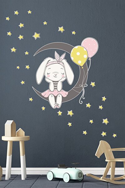 TUGİBU Rabbit Kids Baby Room Wall Sticker Set