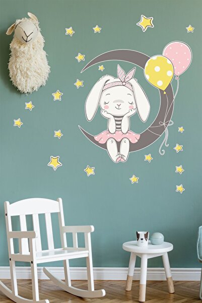 TUGİBU Rabbit Kids Baby Room Wall Sticker Set