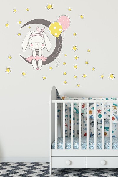 TUGİBU Rabbit Kids Baby Room Wall Sticker Set