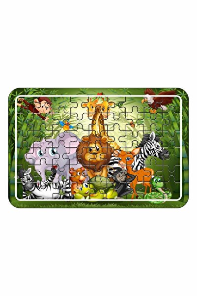 Baskı Atölyesi أحجية خشبية مكونة من 54 قطعة من حيوانات لطيفة مقاس A4