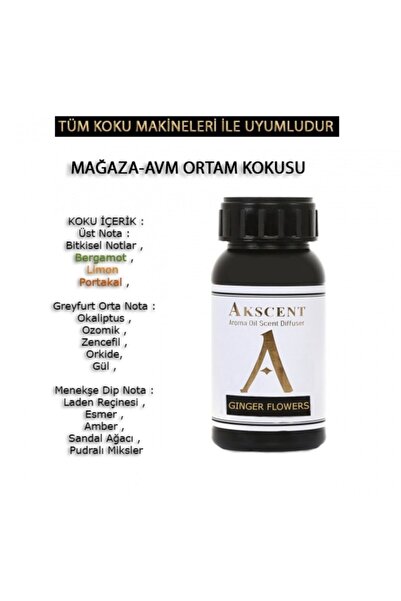 AKSCENT Tüm Koku Makinelerine Uyumlu Koku Makinesi Koku Esansı Ginger Flowers...