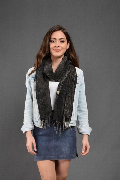 Dosimira Black Denim Unisex Cotton Scarf