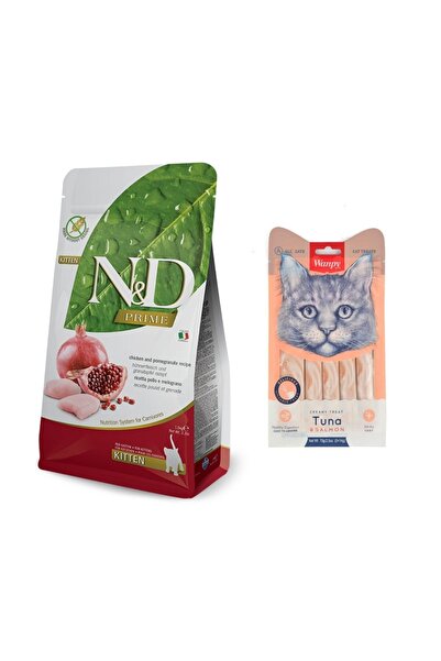 N&D Kitten 1,5 kg + Wanpy Ton Balığı - Somonlu Sıvı Kedi Ödülü 5x14 gr