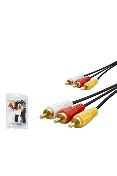 HADRON Hdx1038 3Rca To 3Rca Kablo Gold 1.5M Siyah