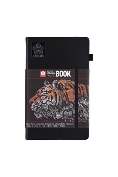 Sakura Sketchbook Hard Cover Sketch Drawing Book Black Leaf 13x21 Cm.140 Gr.80 Sheets