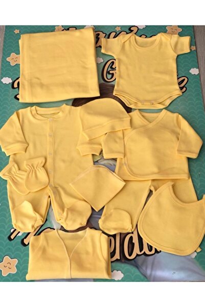 Dizaynbyasena Unisex Bebek Sarı 10'lu Hastane Çıkış Seti