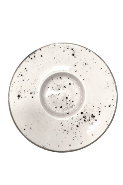 MATARMUTFAK Beyaz Reaktif Desen Çay Tabağı 1 Adet