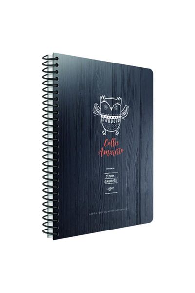 Gıpta Coffee Book Spiral Copertă Tare 120 Yp Caiet în carouri Cafea Amaretto 19 X 26 Cm