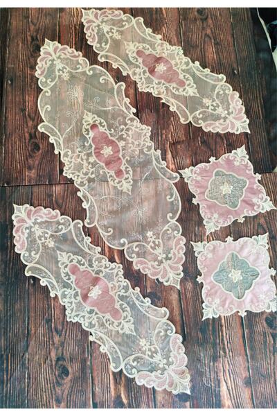 Çt Çeyizci Tekstil طقم غرفة معيشة 5 قطع – بودرة