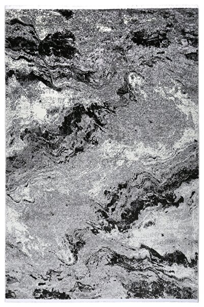 MYHOME HALI Myhome Goa Gri Siyah Modern Dokuma Halı