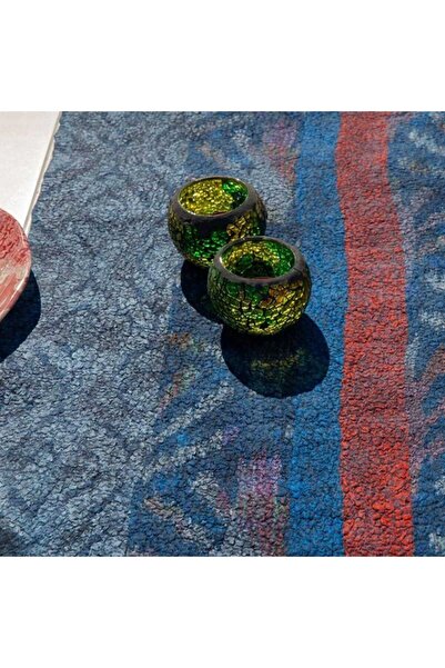 Nomads Felt Natural Wool-Silk Runner Tablecloth 7| Blue-Red| Nomads Felt