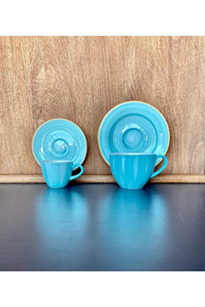 Bonna Porselen Bonna Aqua Rita Tea Cup and Saucer 6-Piece Bonna Aqua Rita Cof...