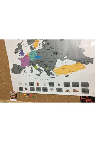 MapofX Gez-kazı Avrupa Haritası - Kazınabilir Avrupa Haritası - Scratch Map - Hediye Fikri
