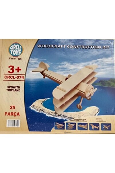 Genel Markalar 3D Ahşap Maket Üç Kanatlı Uçak 3D YapBoz Hobi Sök Tak 3 kanatlı YapBoz Zihin Geliştirici 3D Puzzle