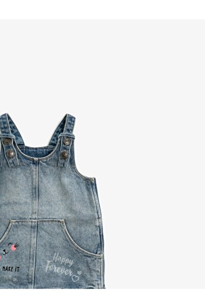 Koton Rochie de buzunar cu imprimeu albastru din bumbac fetita