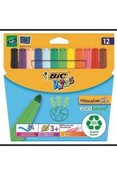 Bic Kids Visacolor Xl 12 Color Felted Pen
