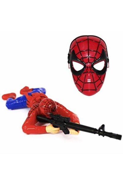 Genel Markalar Spiderman Işıklı Sesli Tüfekli Sürünen Örümcek Adam Pilli Oyuncak