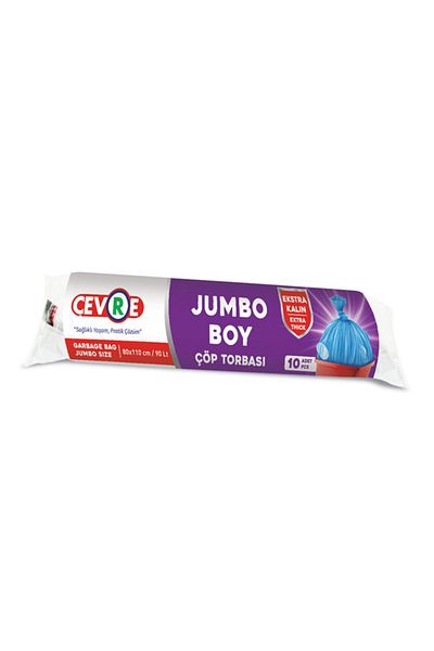 ÇEVRE Extra Thick Jumbo Size Garbage Bag - 10 Pieces 80x110 cm