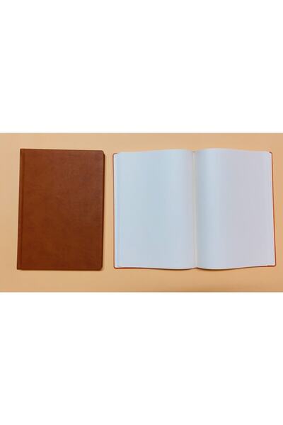 Kahverengi  Termo Deri Çizgisiz Ciltli Defter 160 Yaprak 17x24 cm 418804-99