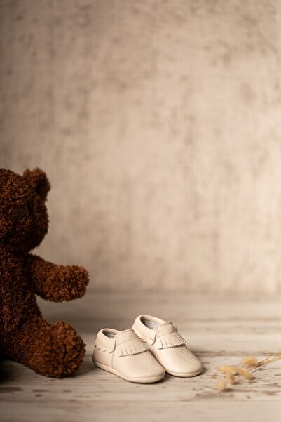 Li Puna Unisex Bebek Ekru Dani Serisi İlk Adım Ayakkabısı