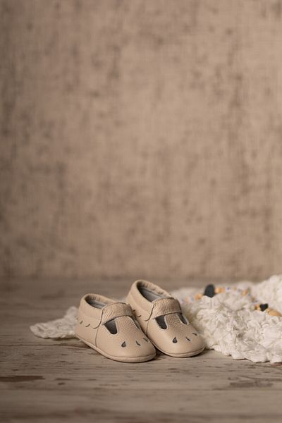Li Puna Baby Girl Beige Nena Series Leather First Step Shoes