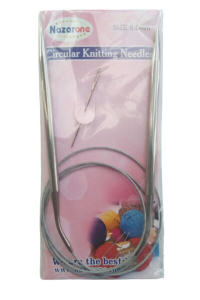 Nazarone إبرة حياكة من التيتانيوم مع خط رقم 6 وسلك فولاذي