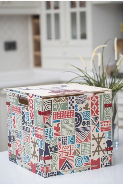 Wodiza Mr.deer Ahşap Saklama Kutusu 34cm X 32cm X 31cm Dolap Içi Düzenleyici