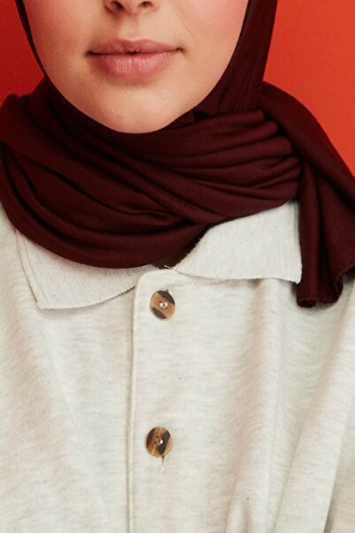 Aslı Gold Claret Red Combed Shawl