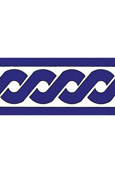 Armada Çini 10x20 Cm Ks 20k Kobalt Zincir Desenli Seramik Çini Bordür