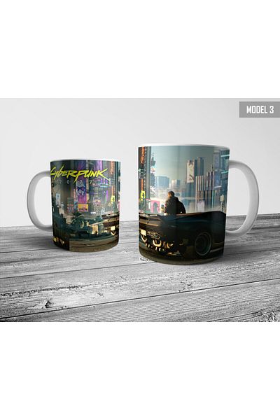 Pixxa Cyberpunk 2077 Mug Cup Model 3 - Video Game Merchandise