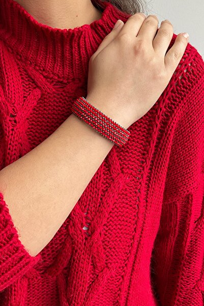 luces Kırmızı El Işlemesi Bileklik