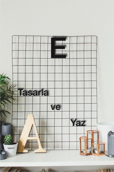 AVMmarketim Büyük E Harfi Kendi Cümlelerini Yaz 2 Adet Helvetica Fontlu Duvar...