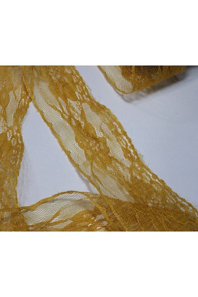 tuhafiyecimiz Mustard Yellow Lace 5cm Width 5 Meter Ball - (730)