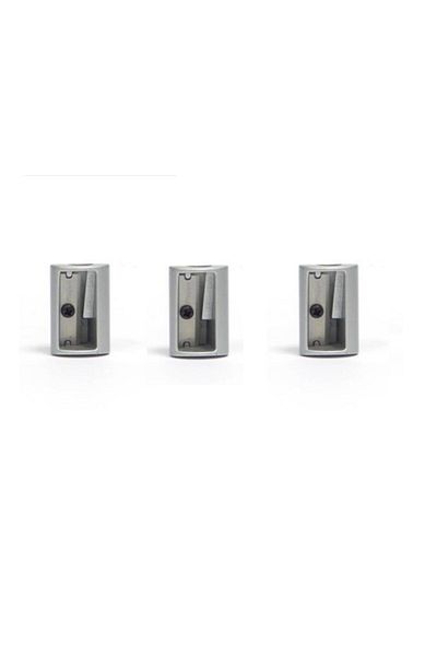 Maped Satelit Metal Single Hole Pencil Sharpener Gray 3 Pieces