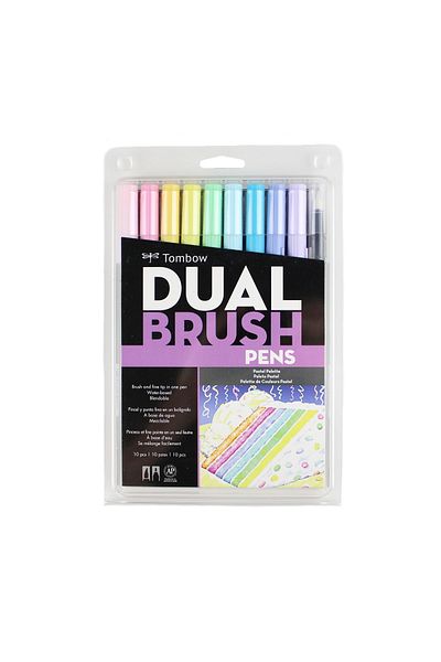Tombow Ab-t Dual Brush Pen 10 Color Pastel Set