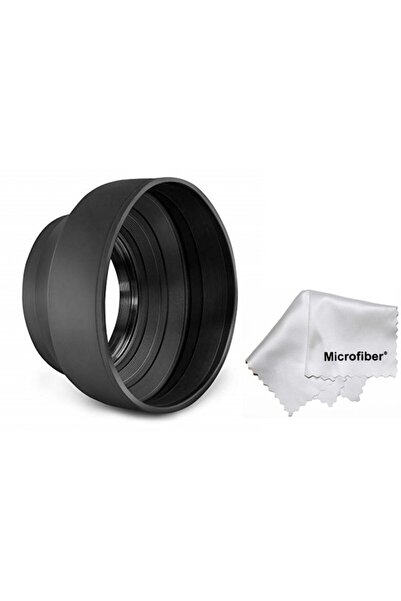 T&Y FOTO Canon 18-135mm Lens için 67mm 3 Kademeli Ayarlanabilir Kauçuk Parasoley Rubber Hood