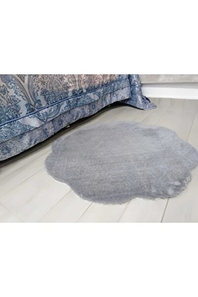 SARAR HALI Papatya Post Halı Peluş Halı Gri Renk Kaymaz Taban 80cm X 80cm Yum...