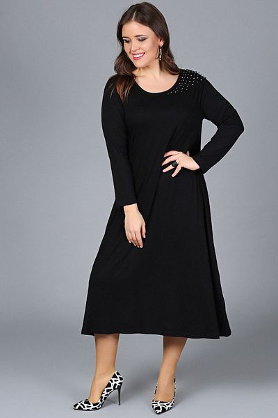 Gül Moda Γυναικείο φόρεμα με κέντημα μαύρη πέτρα