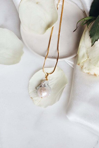 art and crafts jewelry Altın Kaplama Zincir Barok Inci Kolye