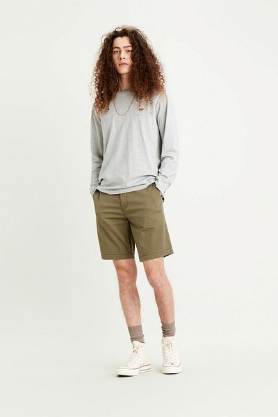 Khaki hotsell levi shorts