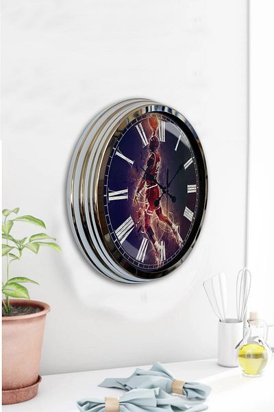 Kasva Concept Cadou 40 Cm Crom Metal Nba Ceas de Perete