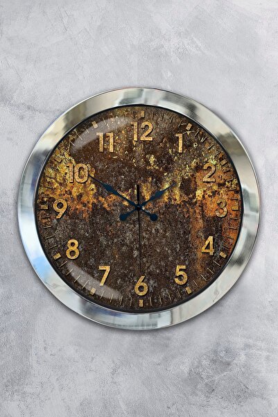 Platin Saat ساعة حائط معدنية كروم مقاس 36 سم