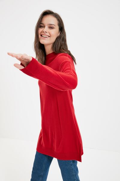 Trendyol Modest Pulover Tricotaj Roșu TCTAW22AK0010